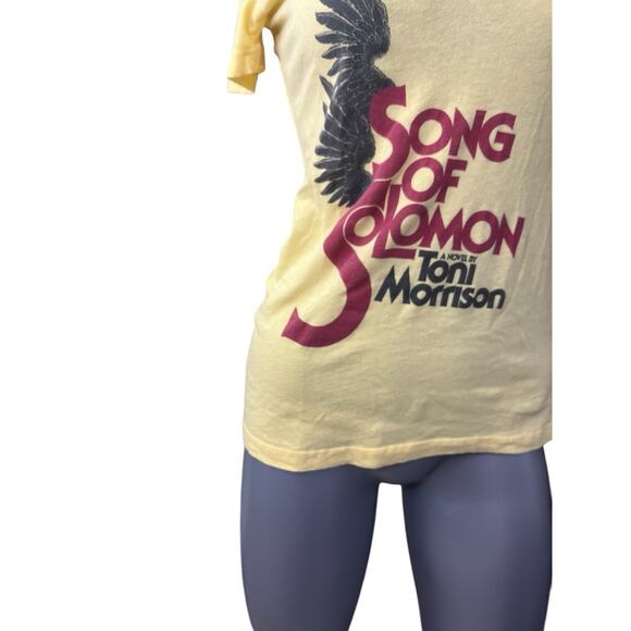Song Of Solomon T-shirt Toni Morrison Yellow Red V-neck Medium Book Gift Author - Picture 6 of 9